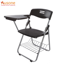 Folding Black Training Chairs, Conference Chair, Chair with Tablet